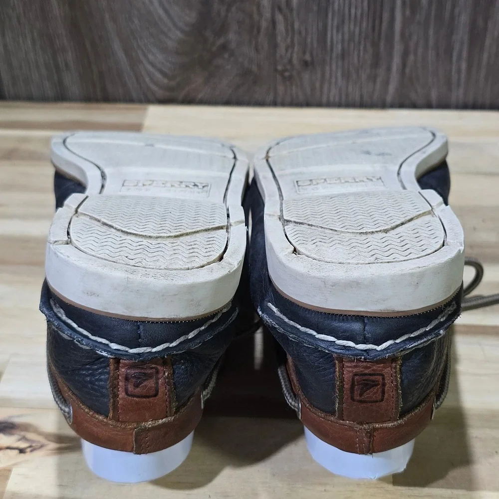 Sperry Top-Sider Billfish 3-Eye Boat Shoe‎ Men 11M Navy Brown Leather